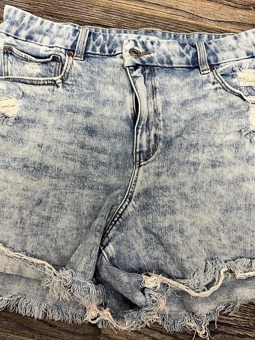American Eagle Curvy Mom Shorts Distressed Denim Jean Shorts Waist 14